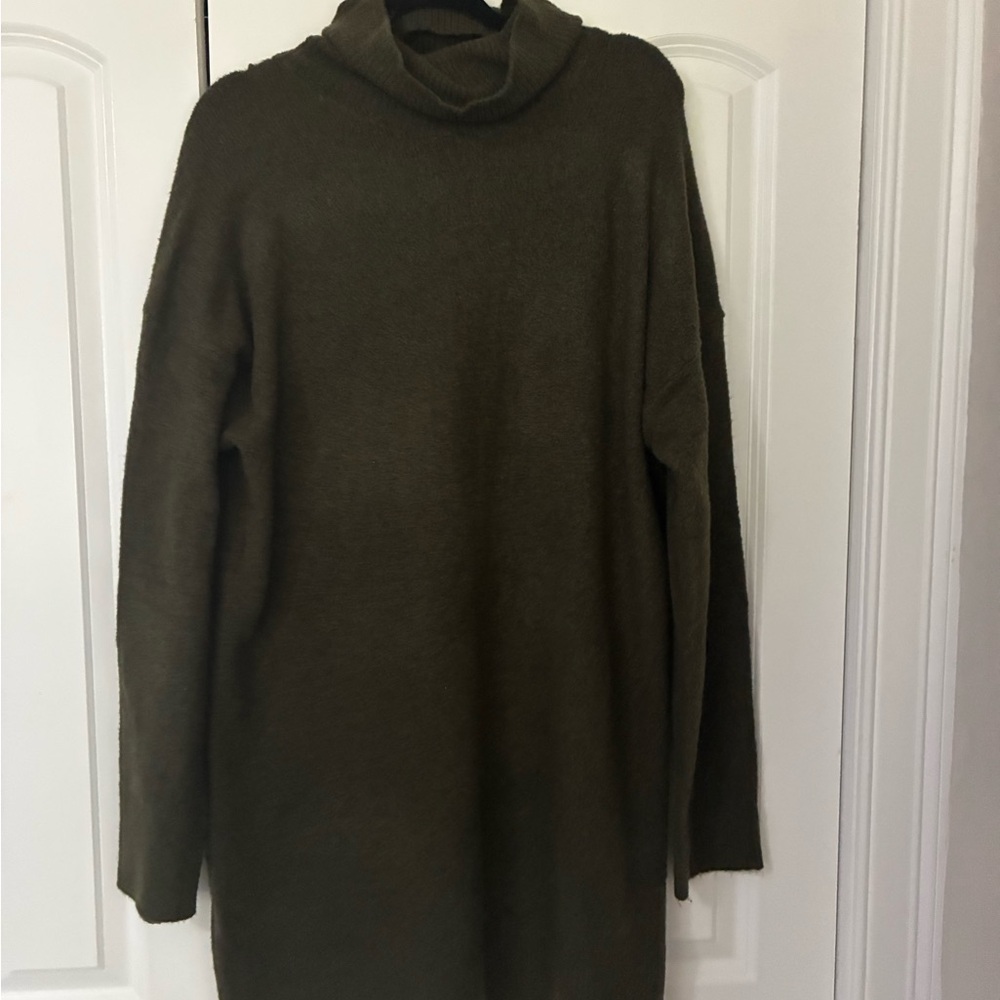Mango Khaki Knit Dress